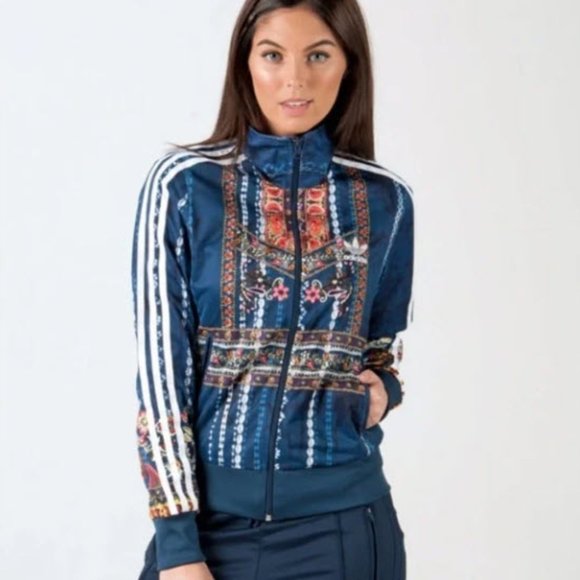 adidas Jackets & Blazers - Adidas Originals Cirandeira Firebird Track Jacket Blue Floral Size Small
